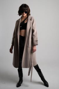 gabardina paño camel