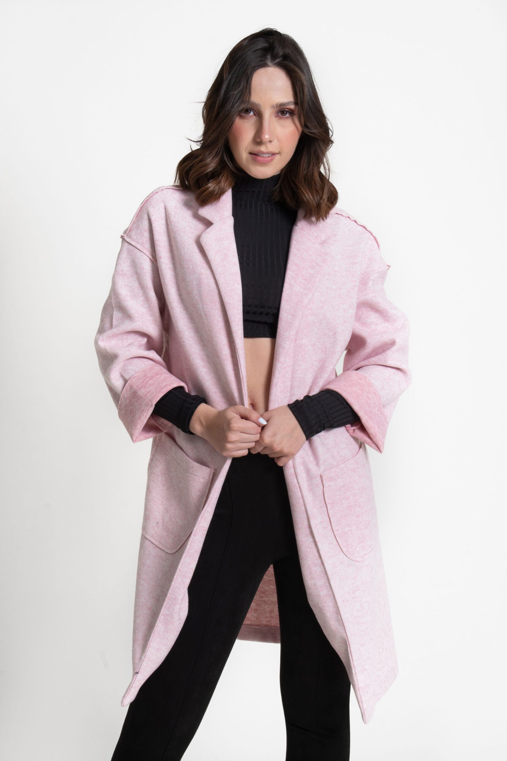 Maxi abrigo rosado