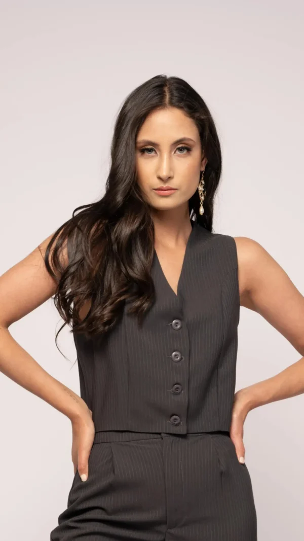 Chaleco Tailoring Raya Tiza Gris Oscuro